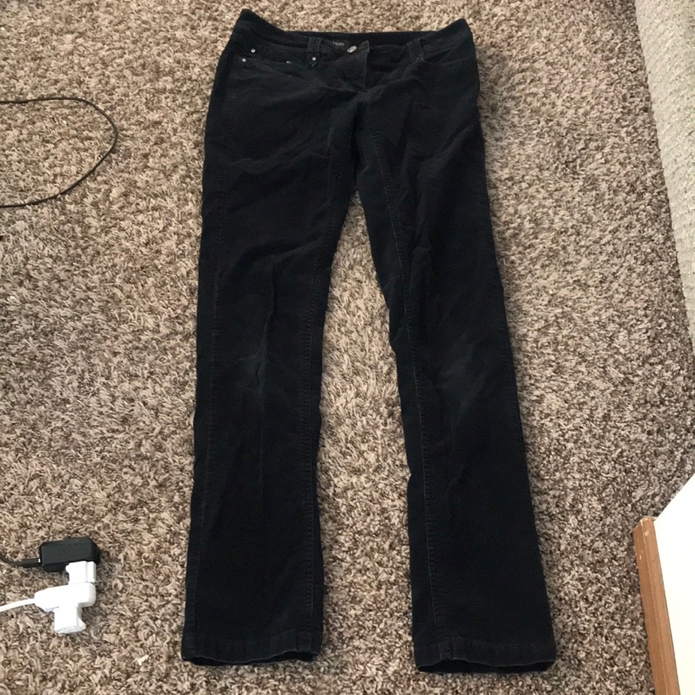 Velvet ribbed black jeans